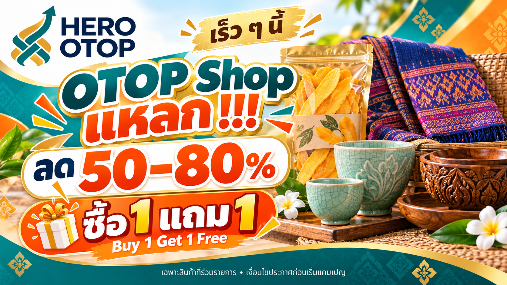 OTOP Shop แหลก ลด 50–80% และซื้อ 1 แถม 1 เร็ว ๆ นี้